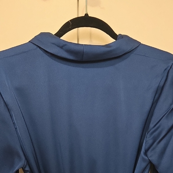 Blue Wrap Tiered Ruffled Dress - Picture 5 of 6